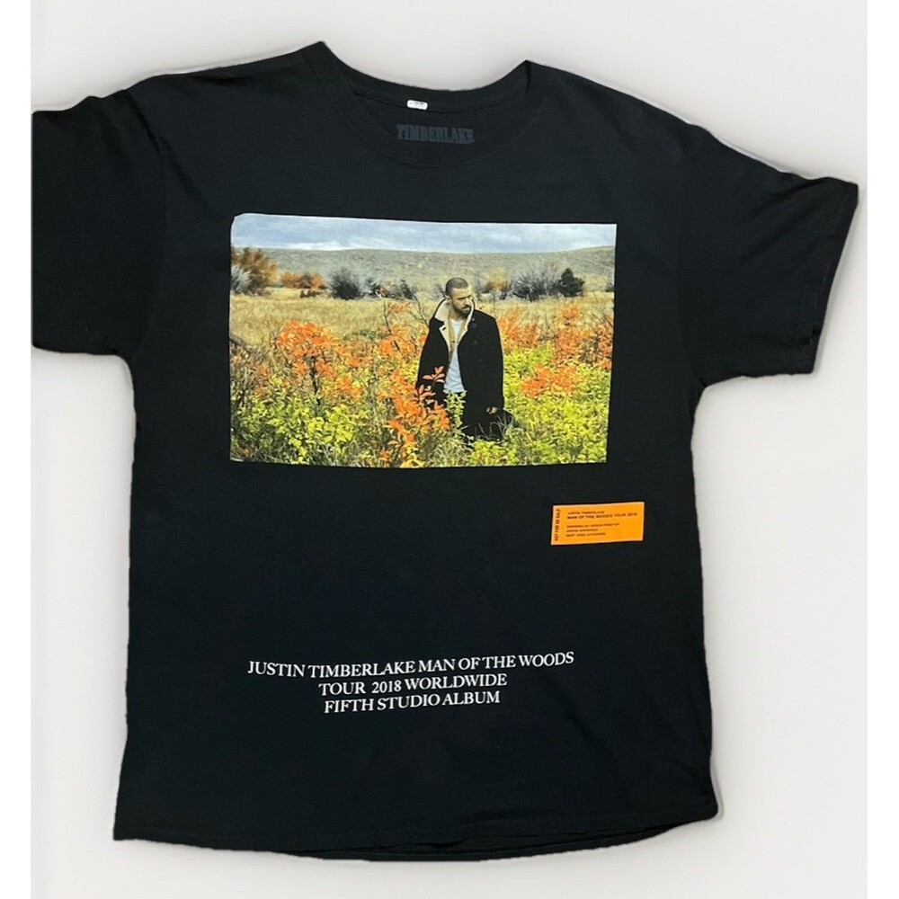 Justin Timberlake Tour Shirt Man Of The Woods Black Graphic Tee Mens L